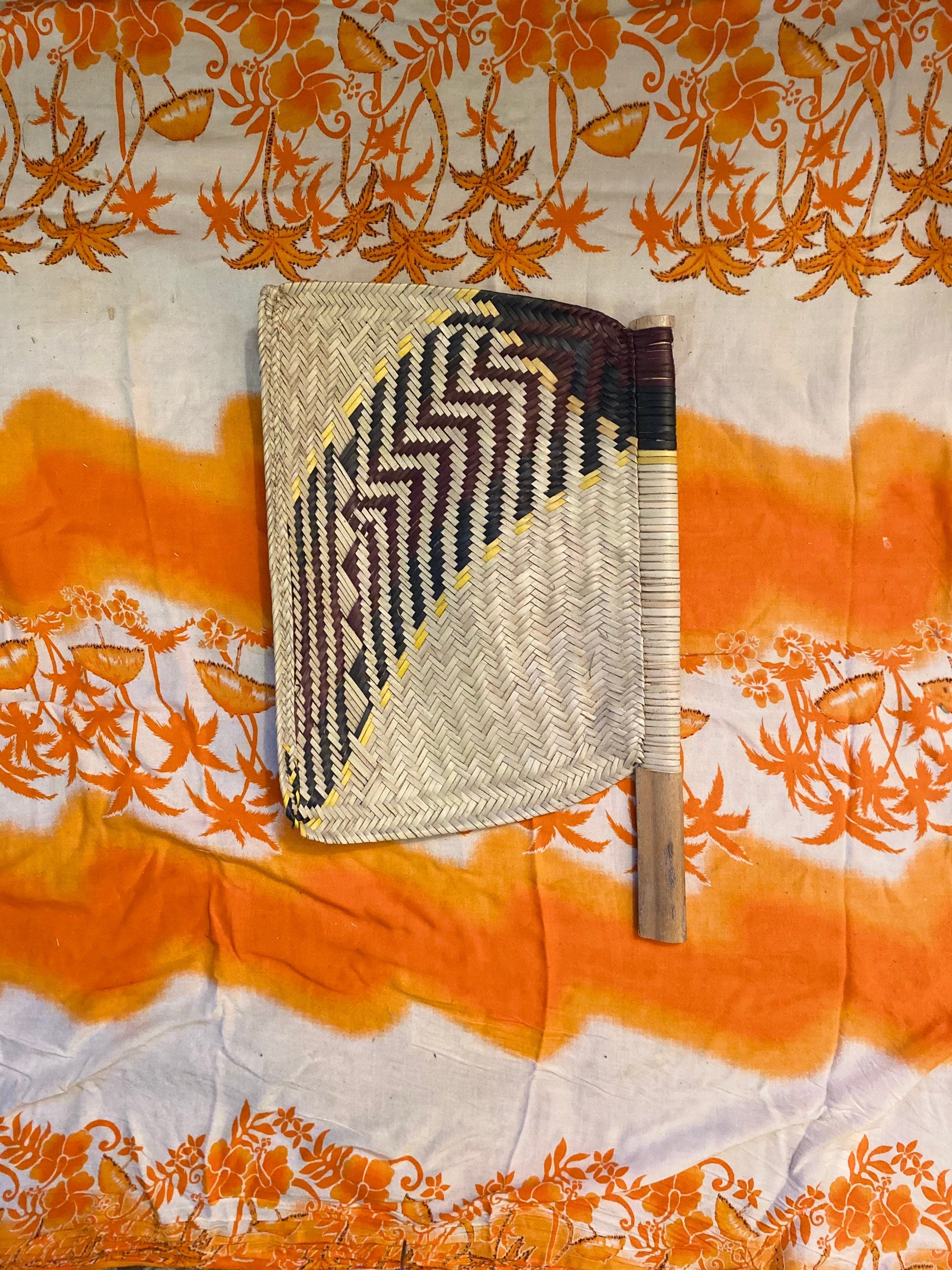 AUTHENTIC Traditional Hand Woven Bambara Wicker Fan