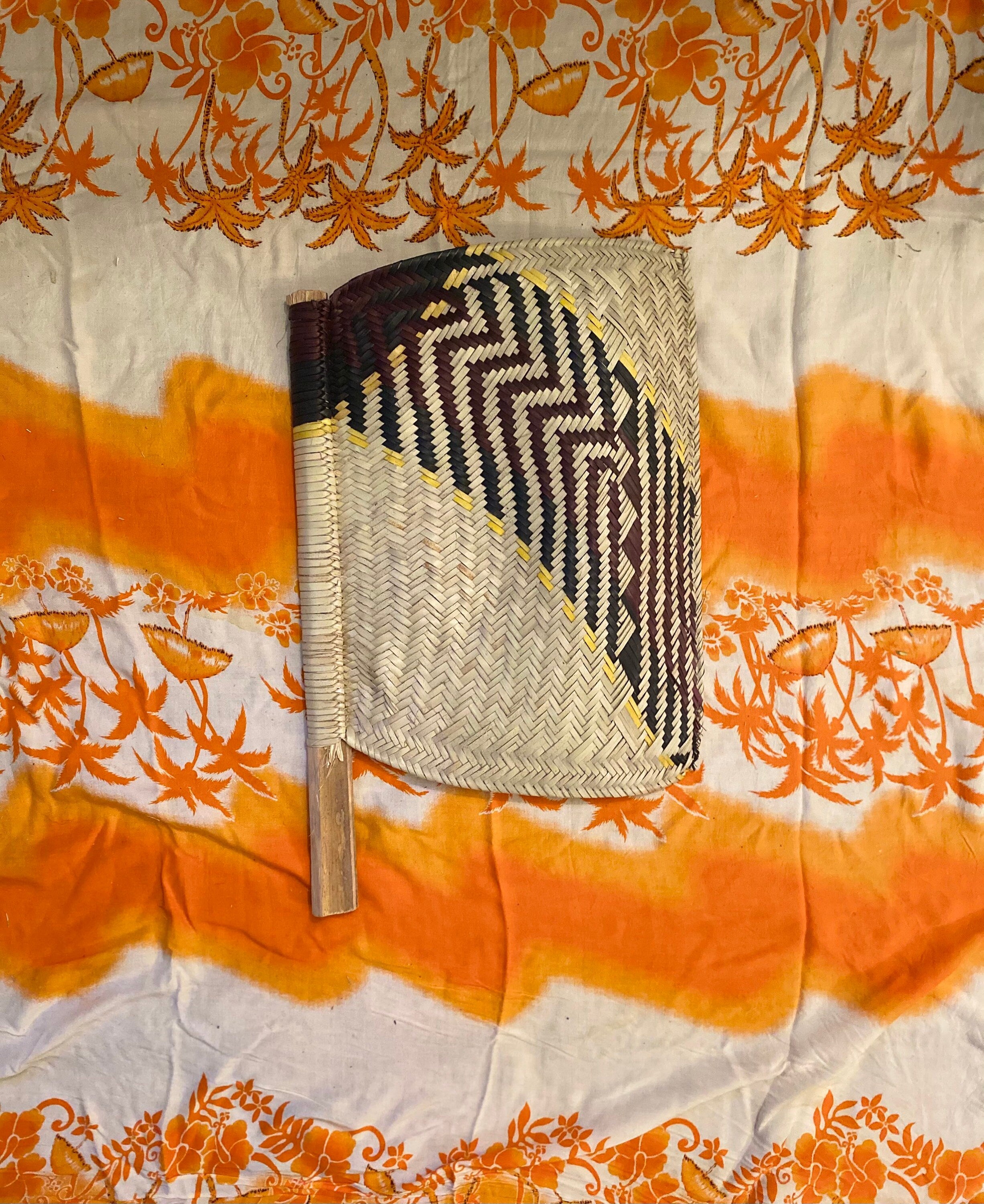 AUTHENTIC Traditional Hand Woven Bambara Wicker Fan