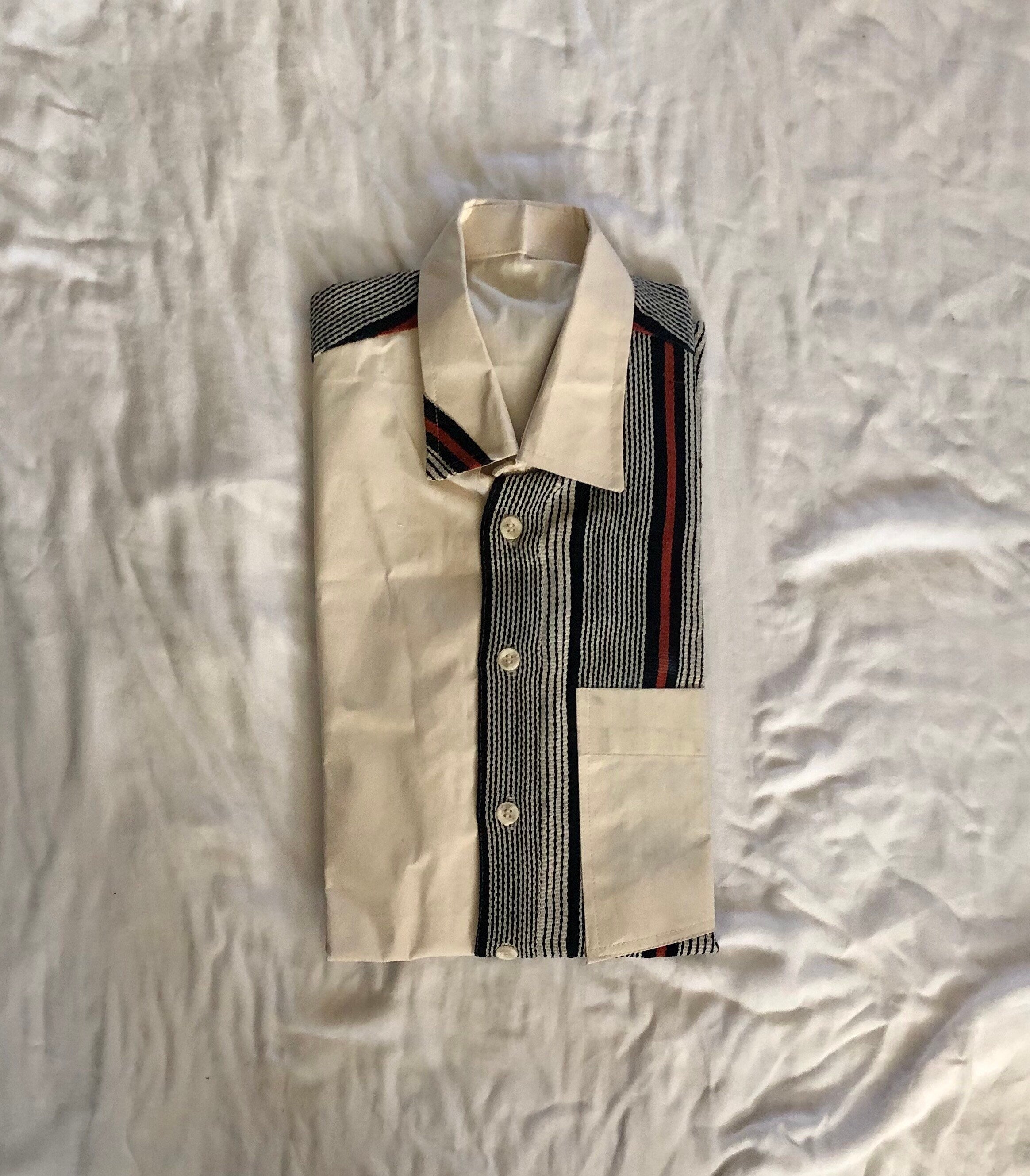 XXL Men’s Navy/White/Red Striped Short Sleeve Cotton Polo Shirt