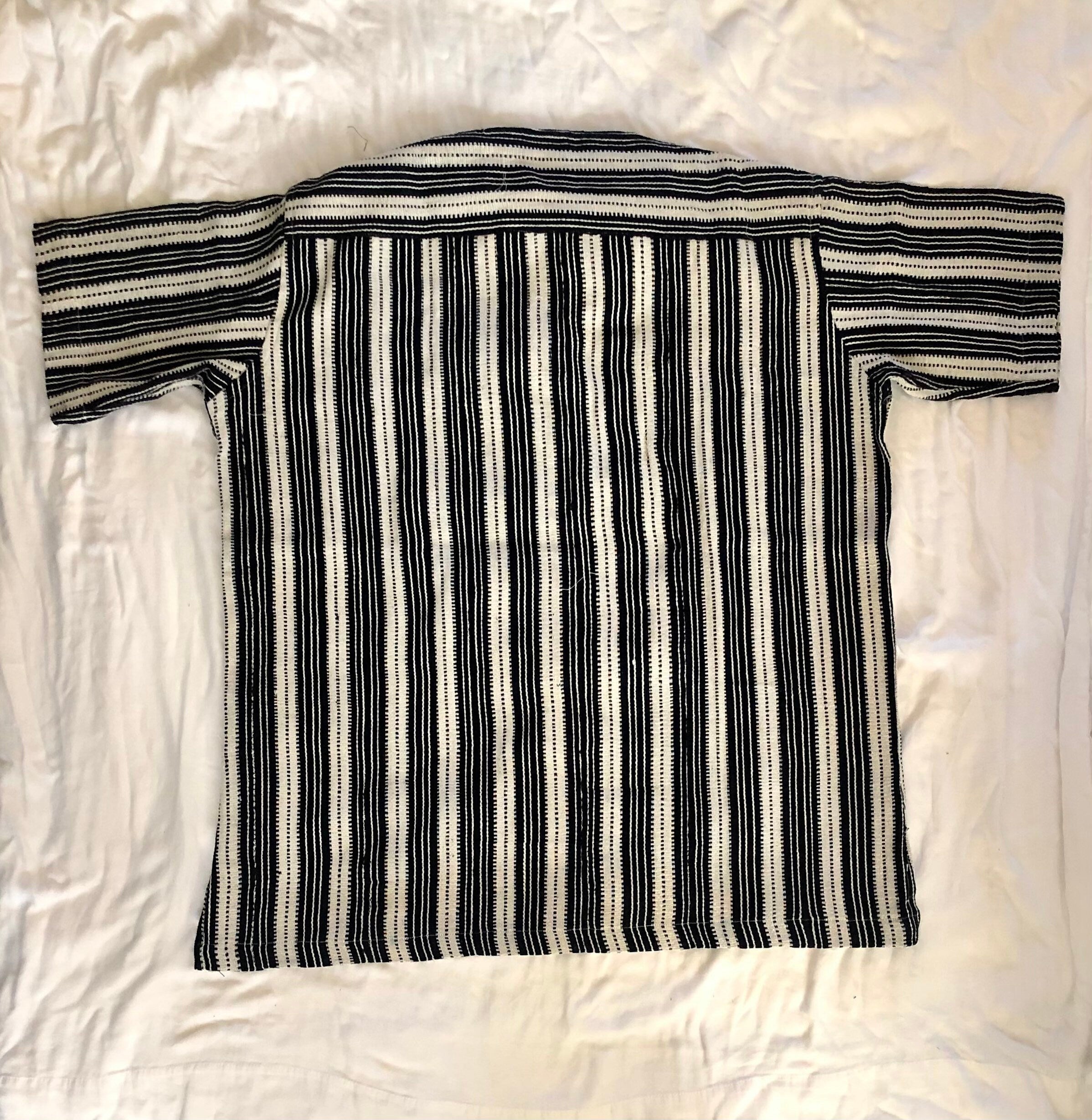 XL Men’s Navy/White Short Sleeve  Woven Cotton Polo Shirt