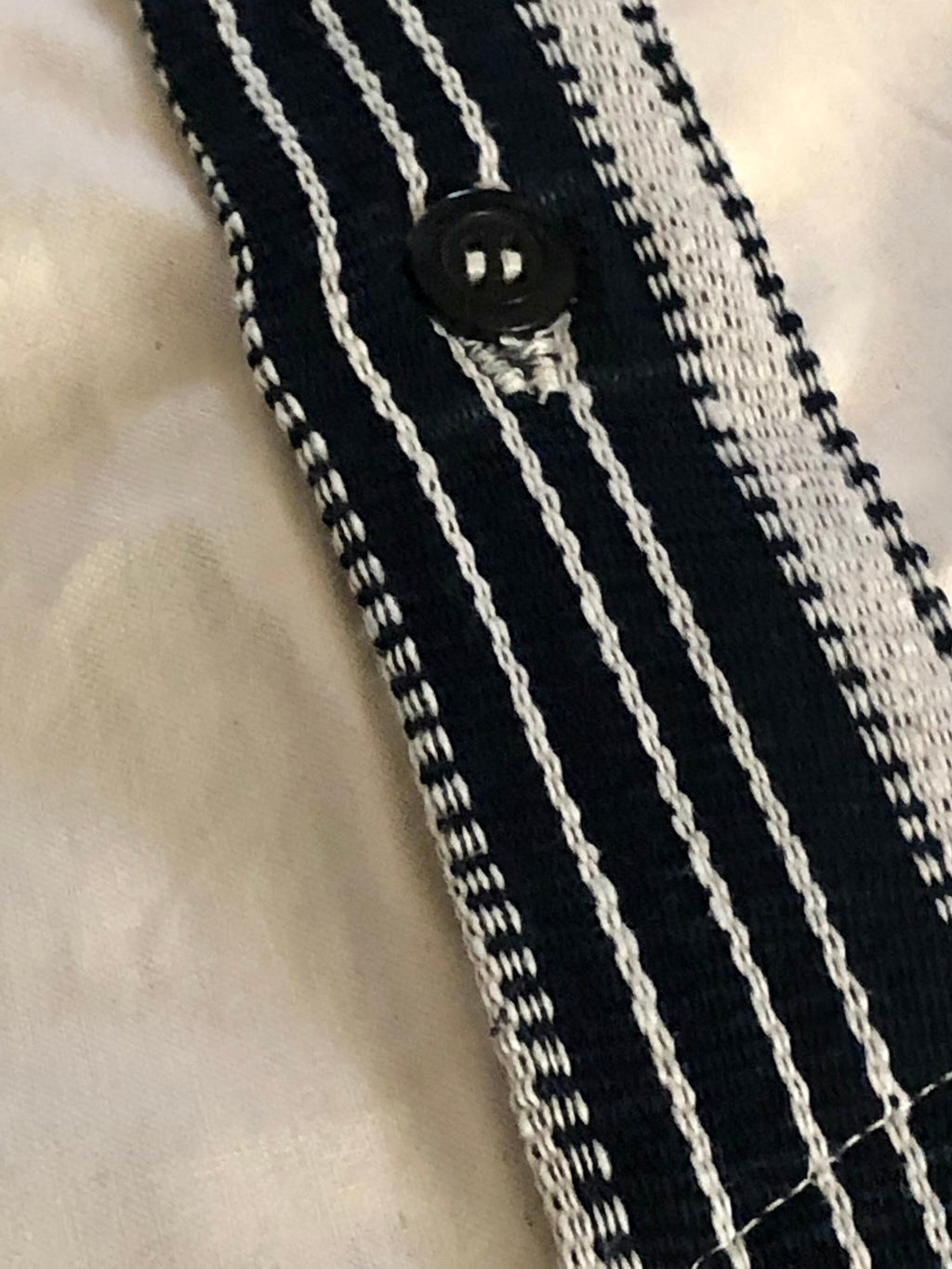 XL Men’s Navy/White Short Sleeve  Woven Cotton Polo Shirt