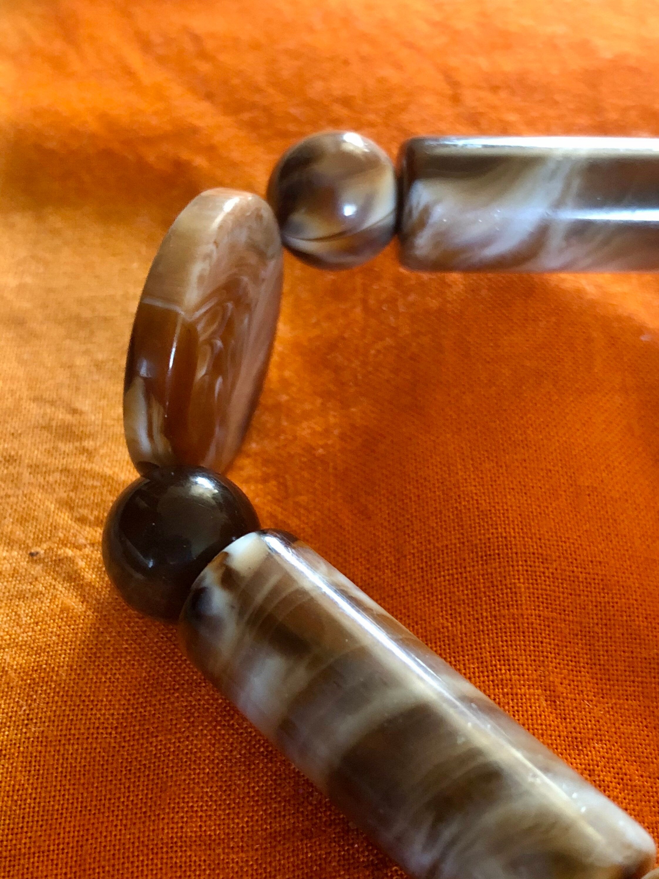 Traditional Glass Beaded Bracelet Mable Light Chestnut