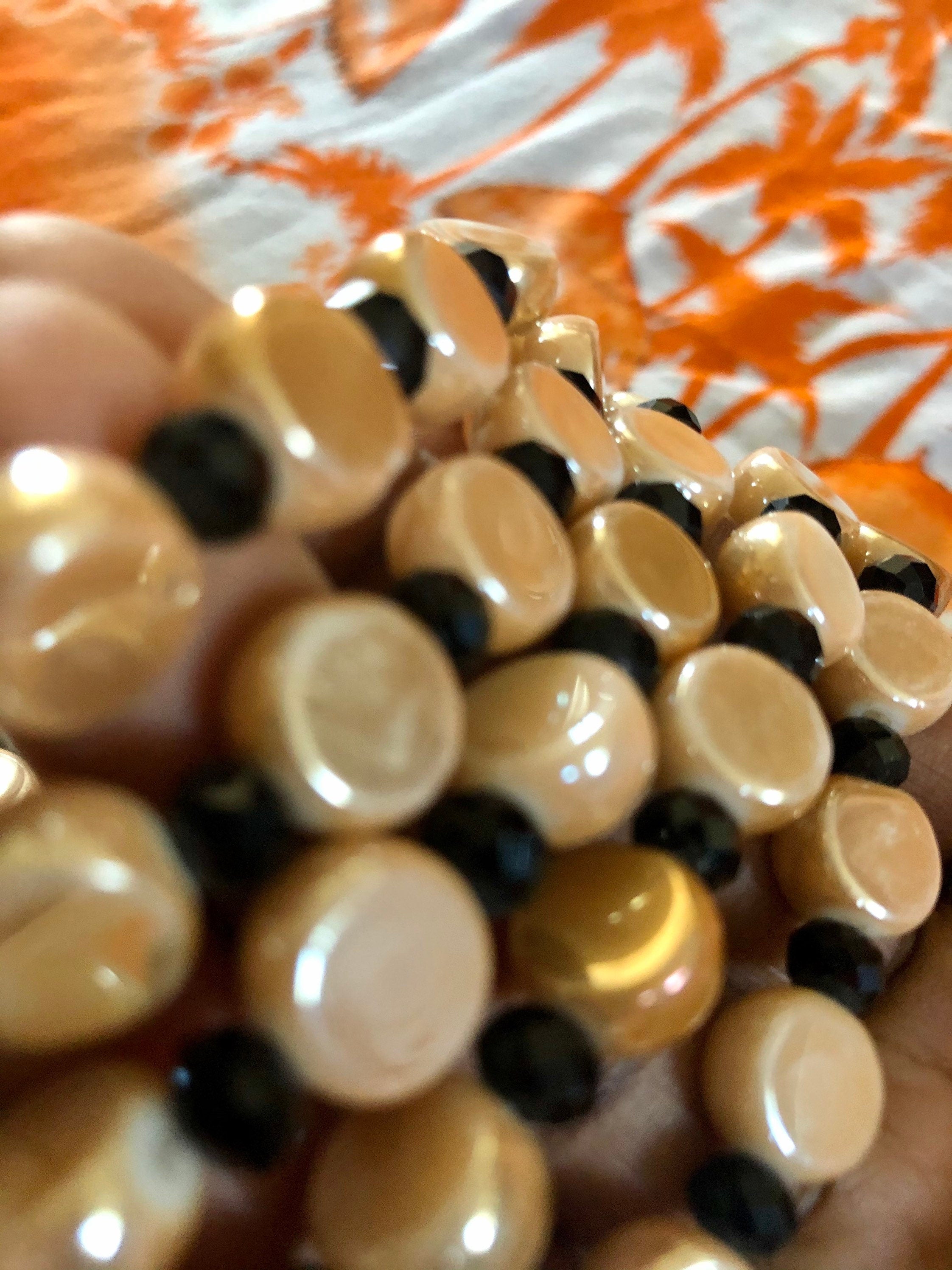 Traditional Beaded bracelets Peach/Black/Red