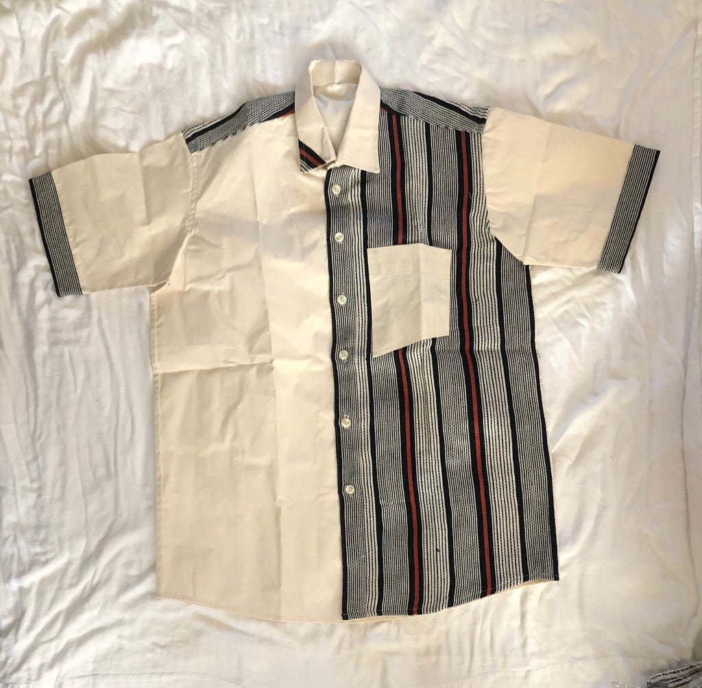 XXL Men’s Navy/White/Red Striped Short Sleeve Cotton Polo Shirt