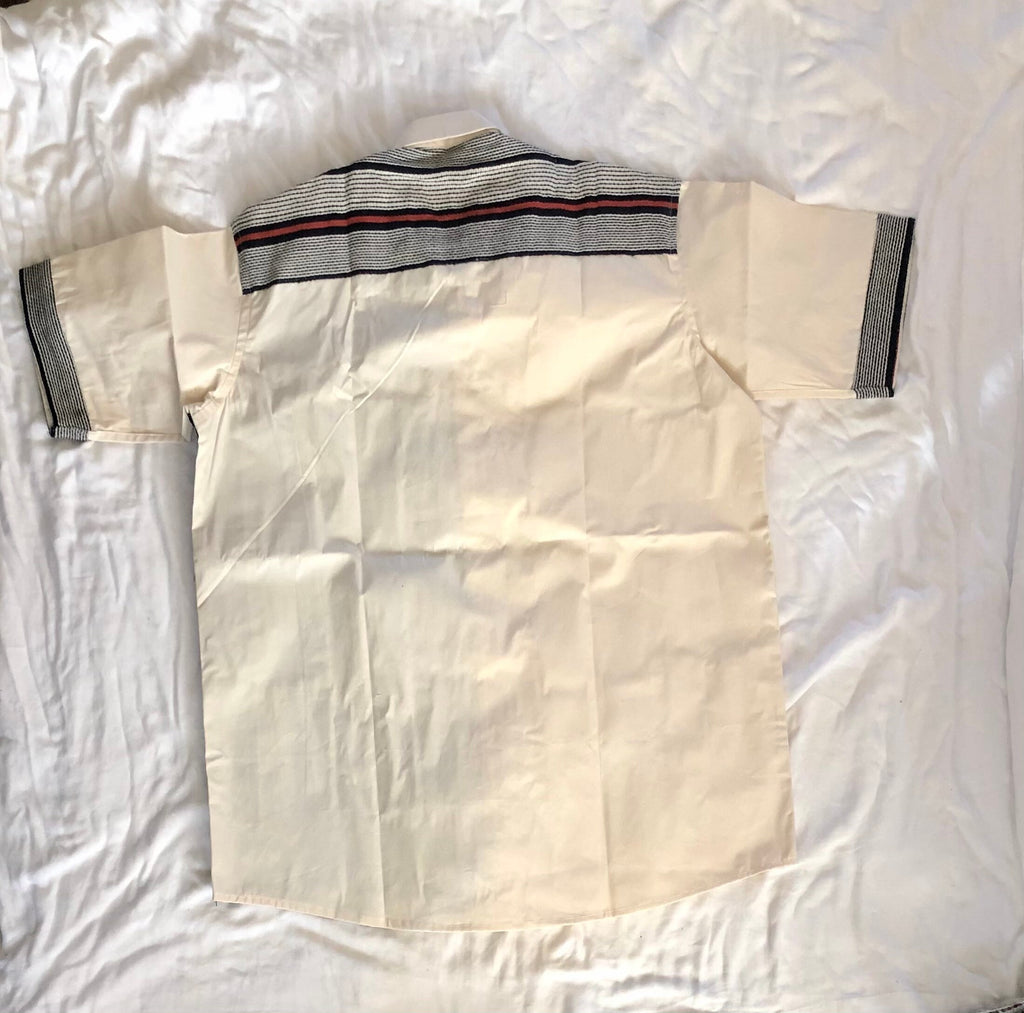XXL Men’s Navy/White/Red Striped Short Sleeve Cotton Polo Shirt