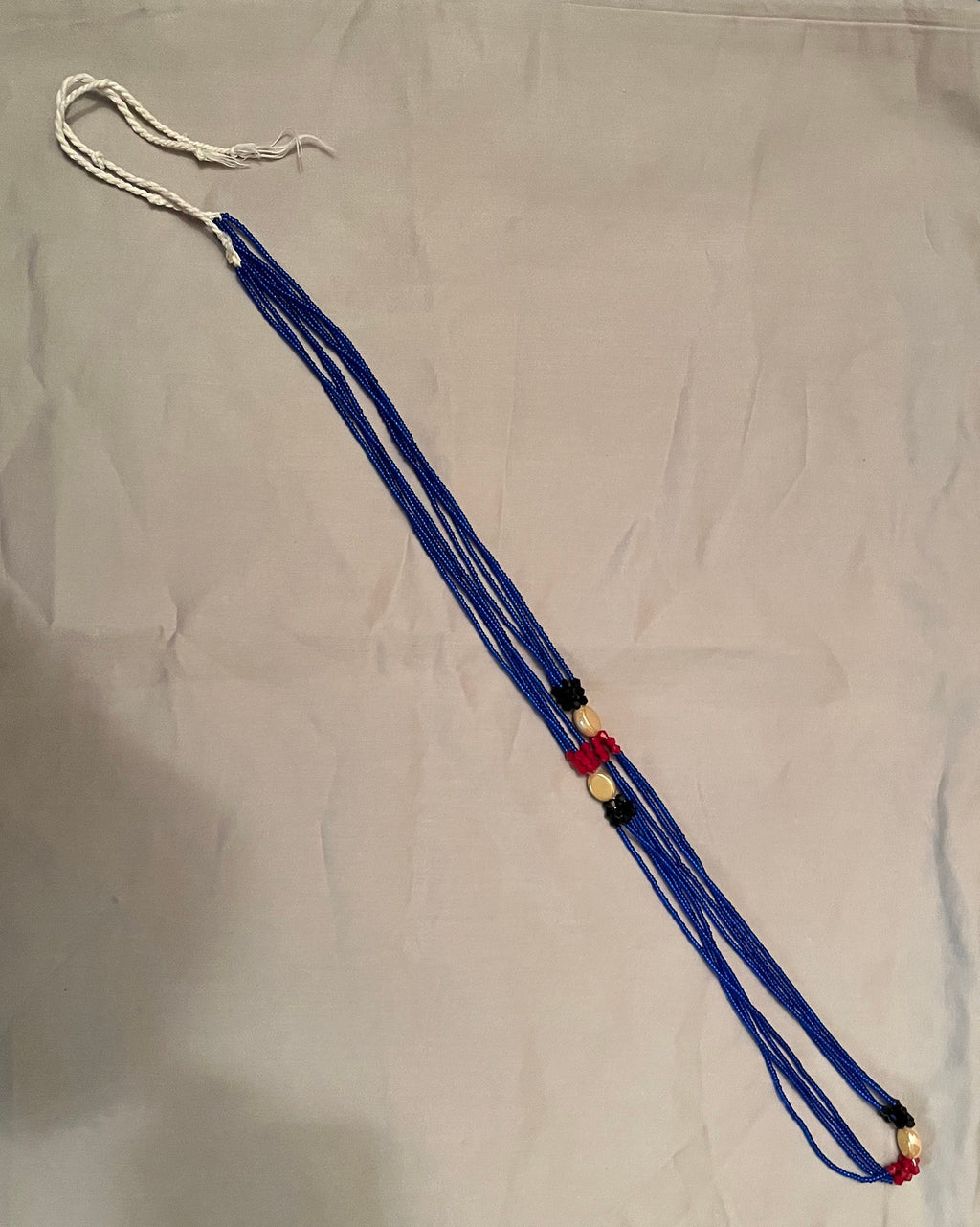 WAIST Beads Blue/Red/Peach Beaded West African