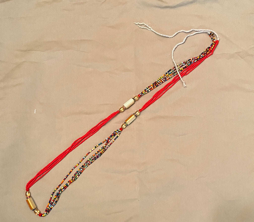 WAIST Beads Red and Multicolor Beaded West African
