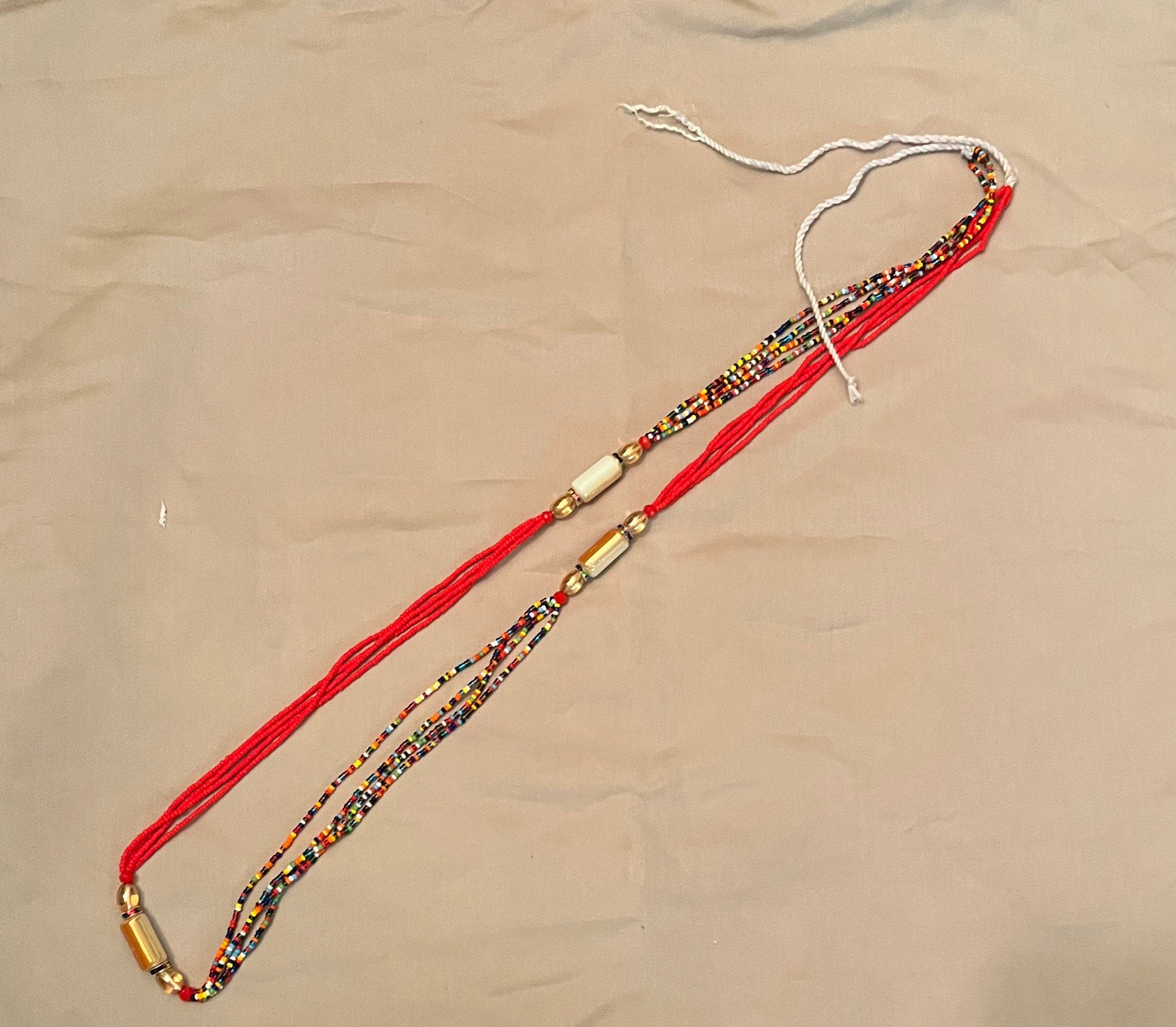 WAIST Beads Red and Multicolor Beaded West African