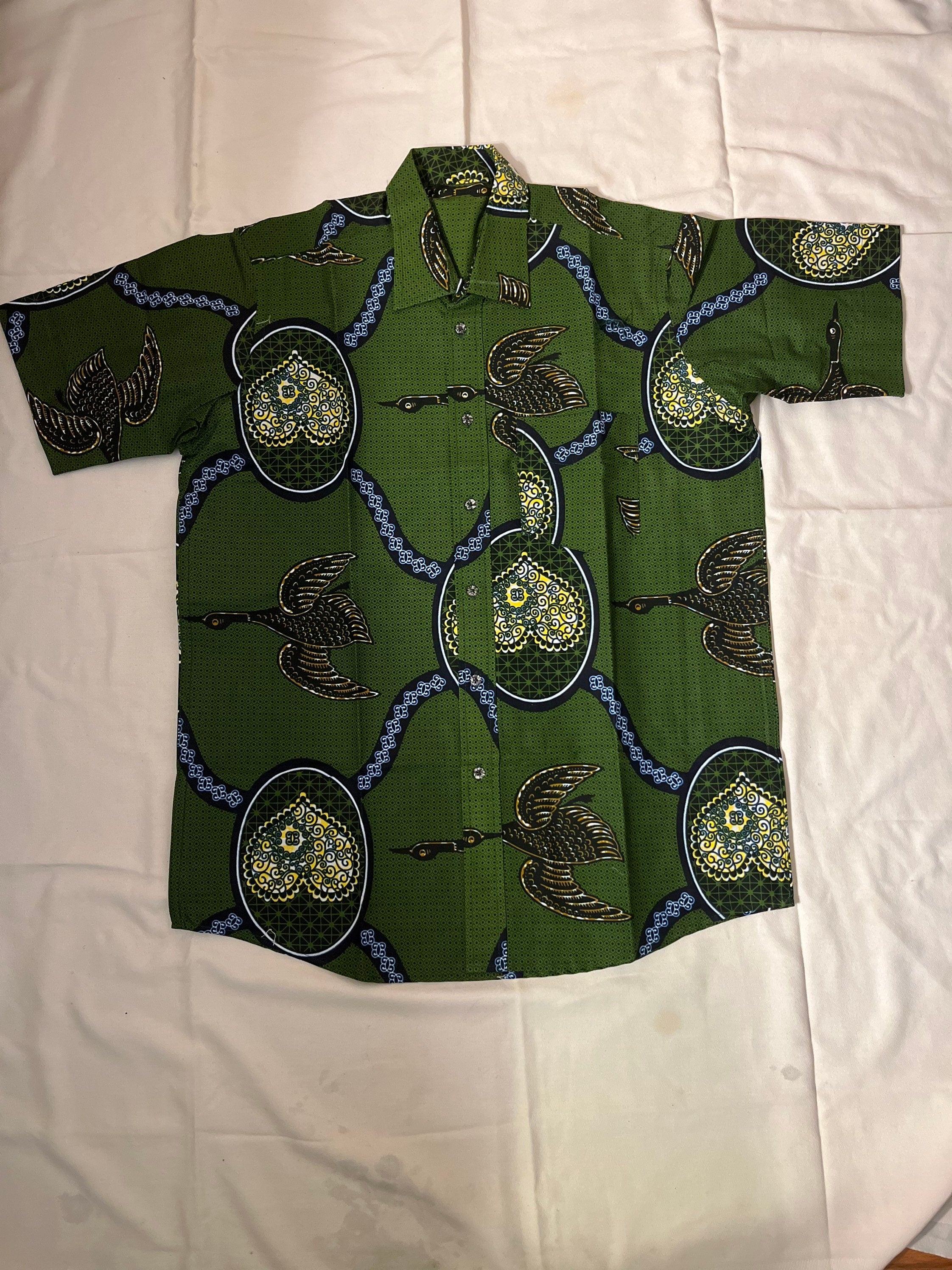 L Men’s Green and Goose Short Sleeve Cotton Polo Shirt