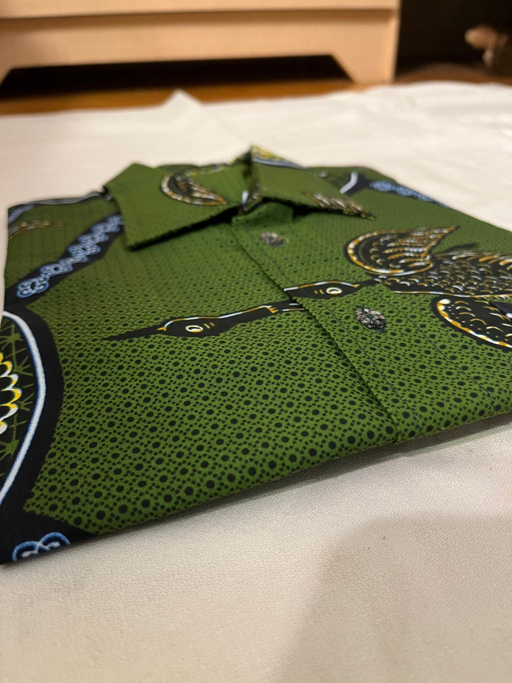L Men’s Green and Goose Short Sleeve Cotton Polo Shirt