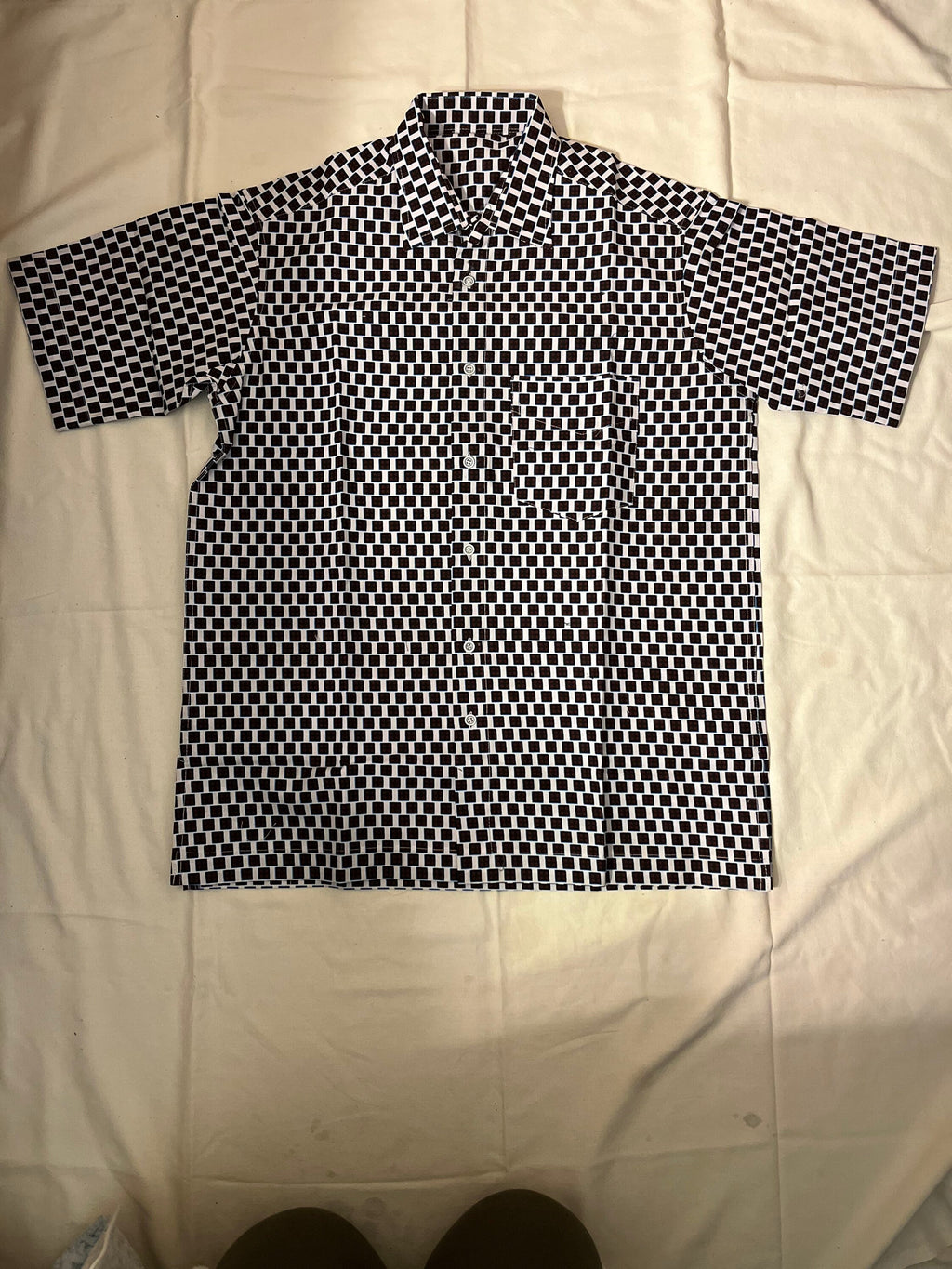 L Men’s Golden Brown window box checkered Cotton Polo Shirt
