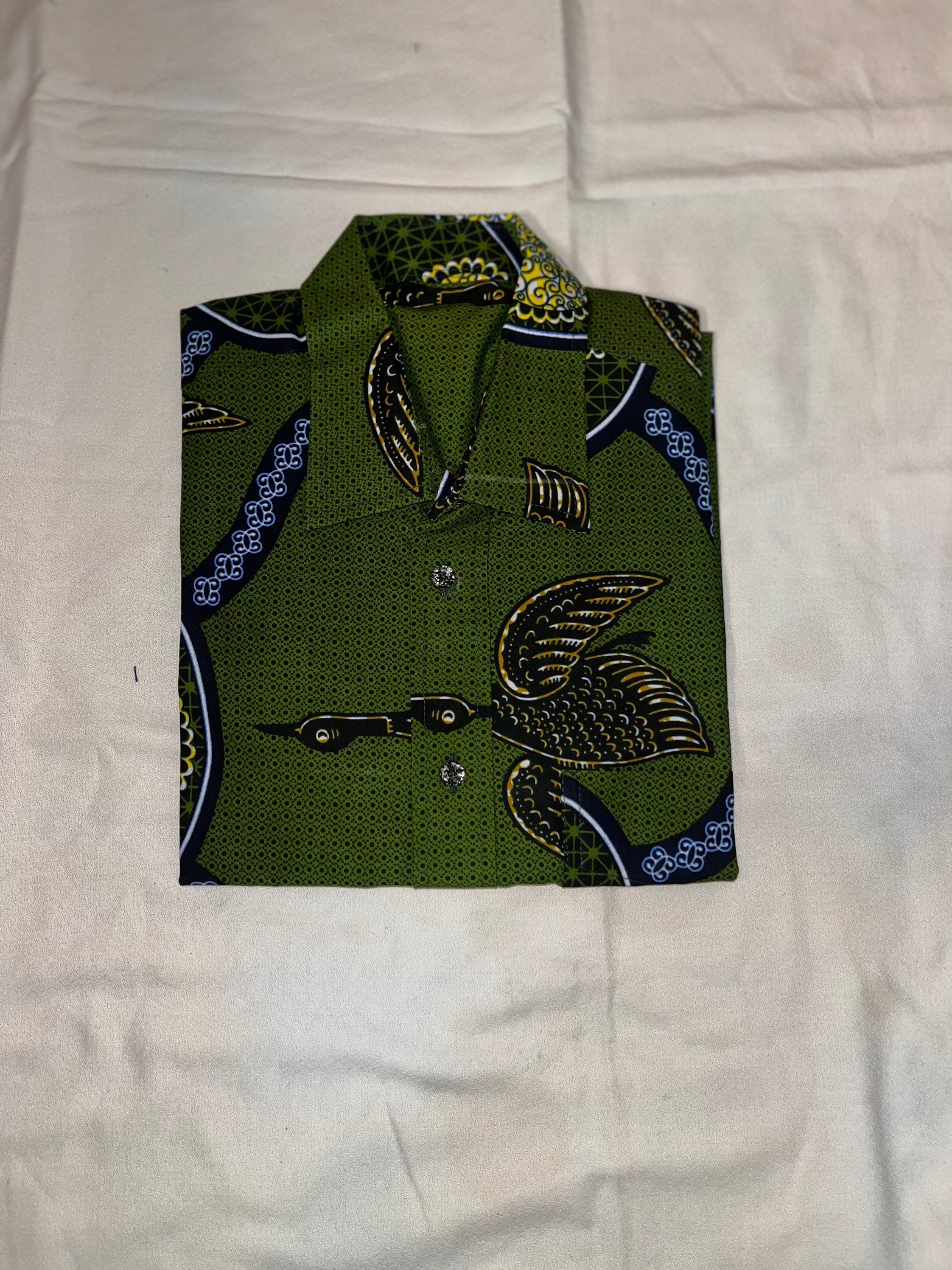 L Men’s Green and Goose Short Sleeve Cotton Polo Shirt