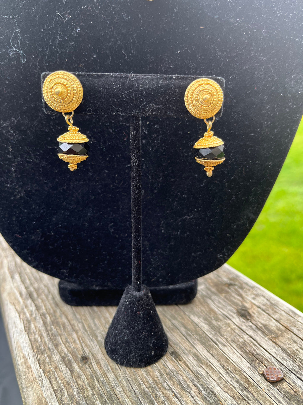 Traditional Black Brass jewelry Set (Earrings and Necklace)