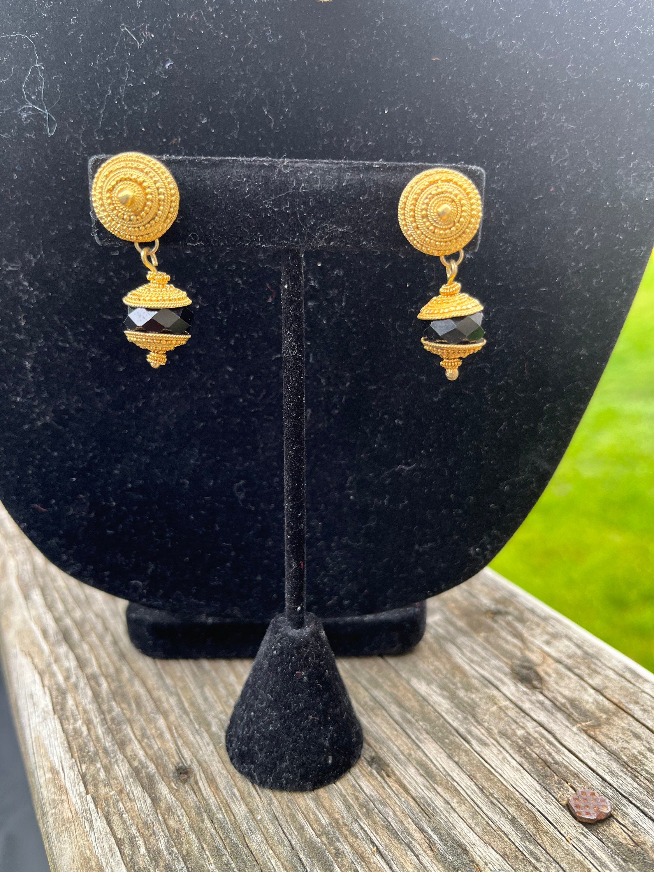 Traditional Black Brass jewelry Set (Earrings and Necklace)