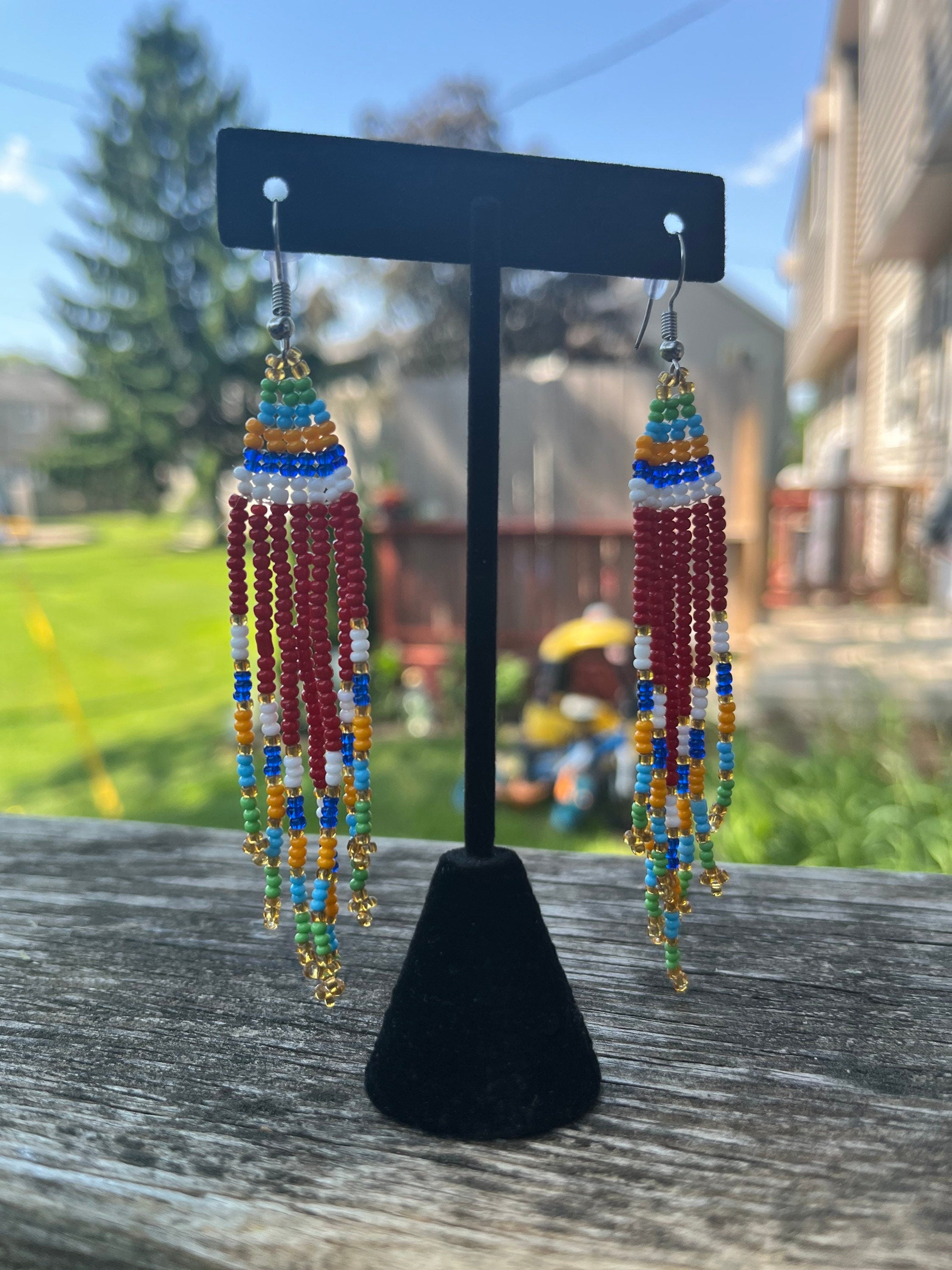 MULTICOLOR Beaded TASSEL Earrings