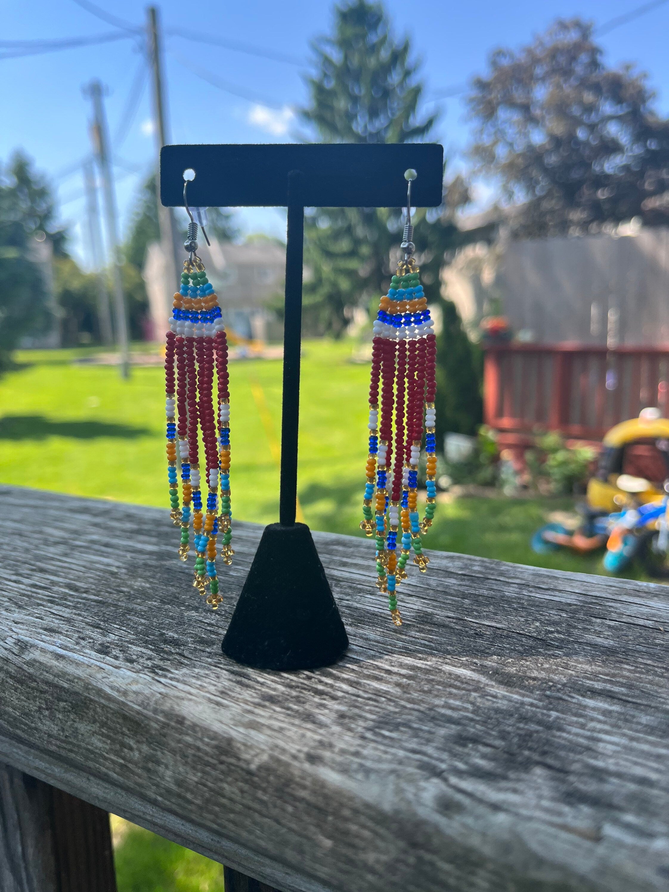 MULTICOLOR Beaded TASSEL Earrings