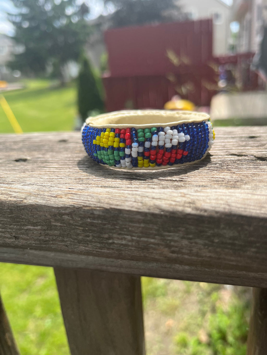 KIDS MULTICOLOR Beaded Bracelet with leather inside made in Mali (West Africa)
