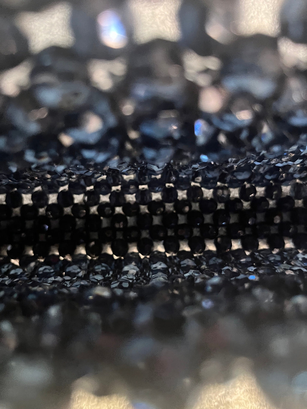 Midnight Black Beaded Acrylic Purse