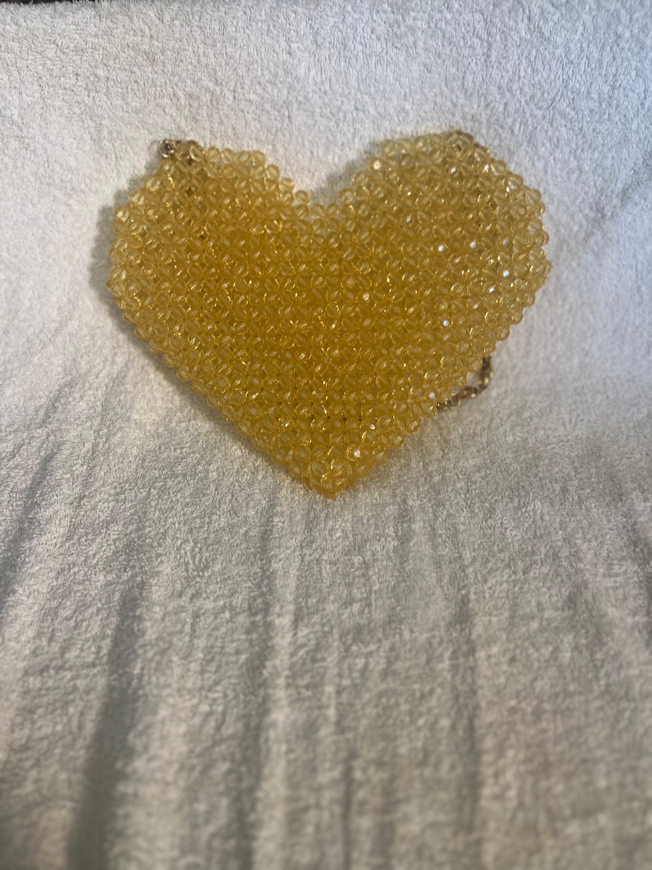 Golden Honey Beaded Acrylic Purse