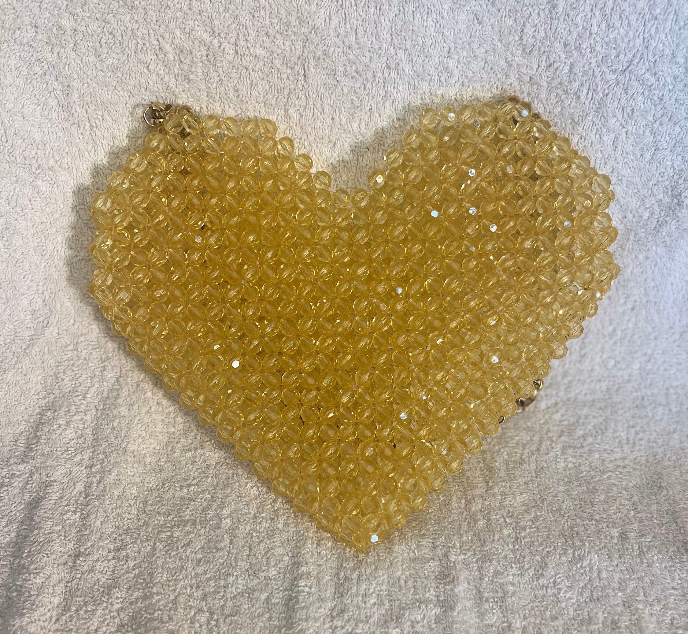 Golden Honey Beaded Acrylic Purse