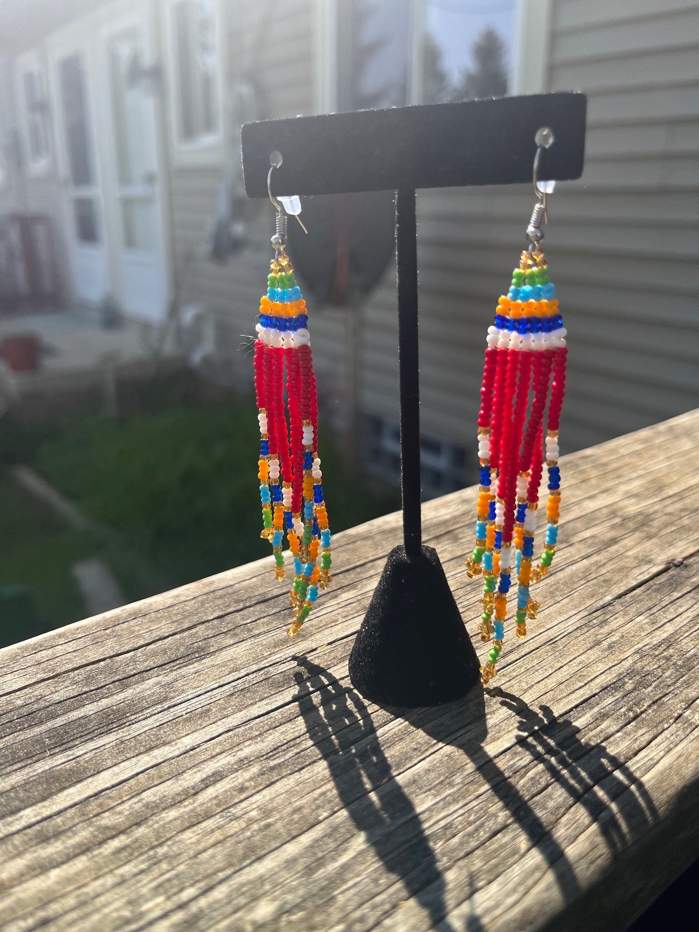 MULTICOLOR Beaded TASSEL Earrings