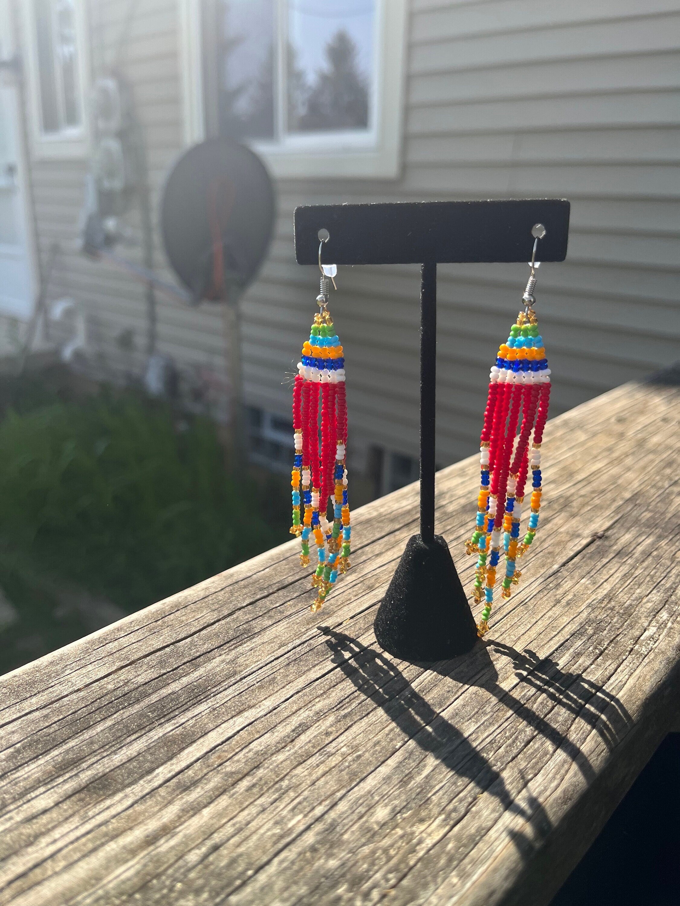 MULTICOLOR Beaded TASSEL Earrings