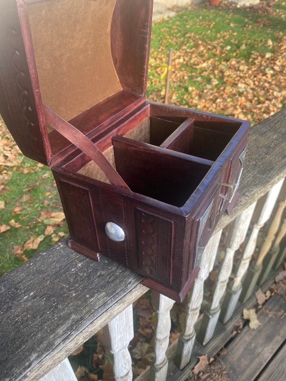 Chestnut Leather Tuareg Jewelry Box