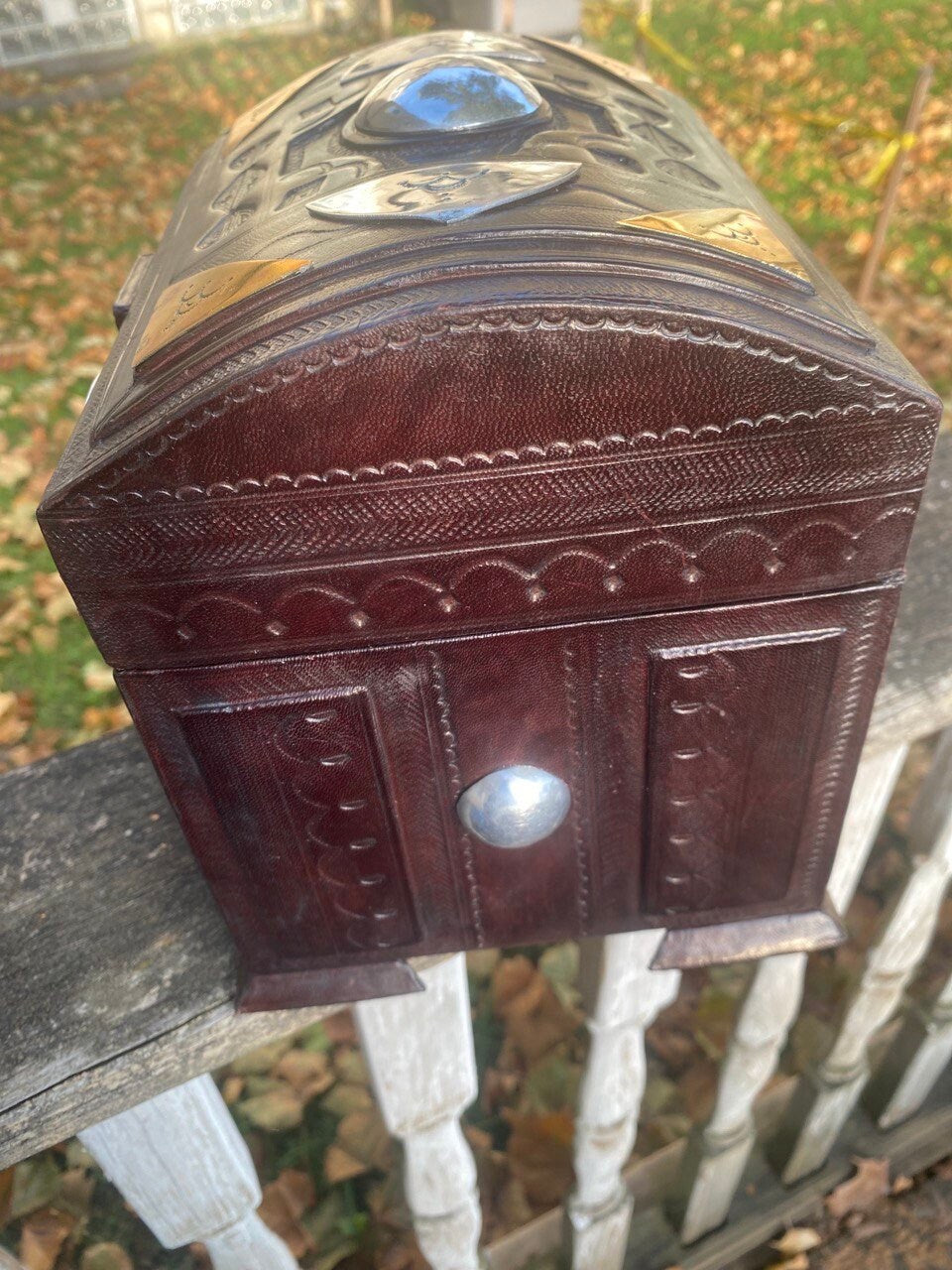 Chestnut Leather Tuareg Jewelry Box