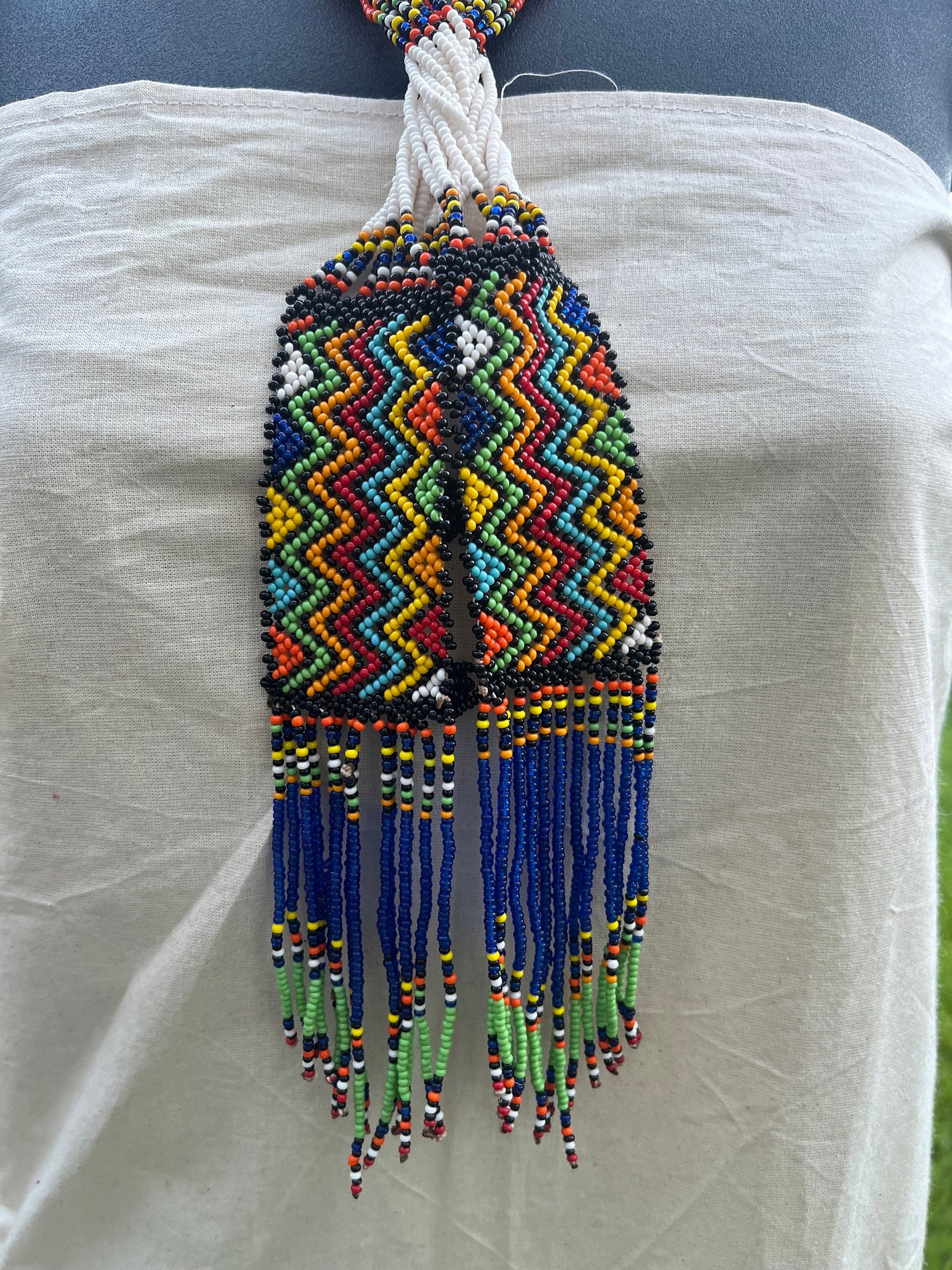 Tuareg Twisted Multicolor  Beaded Necklace and Earring Set