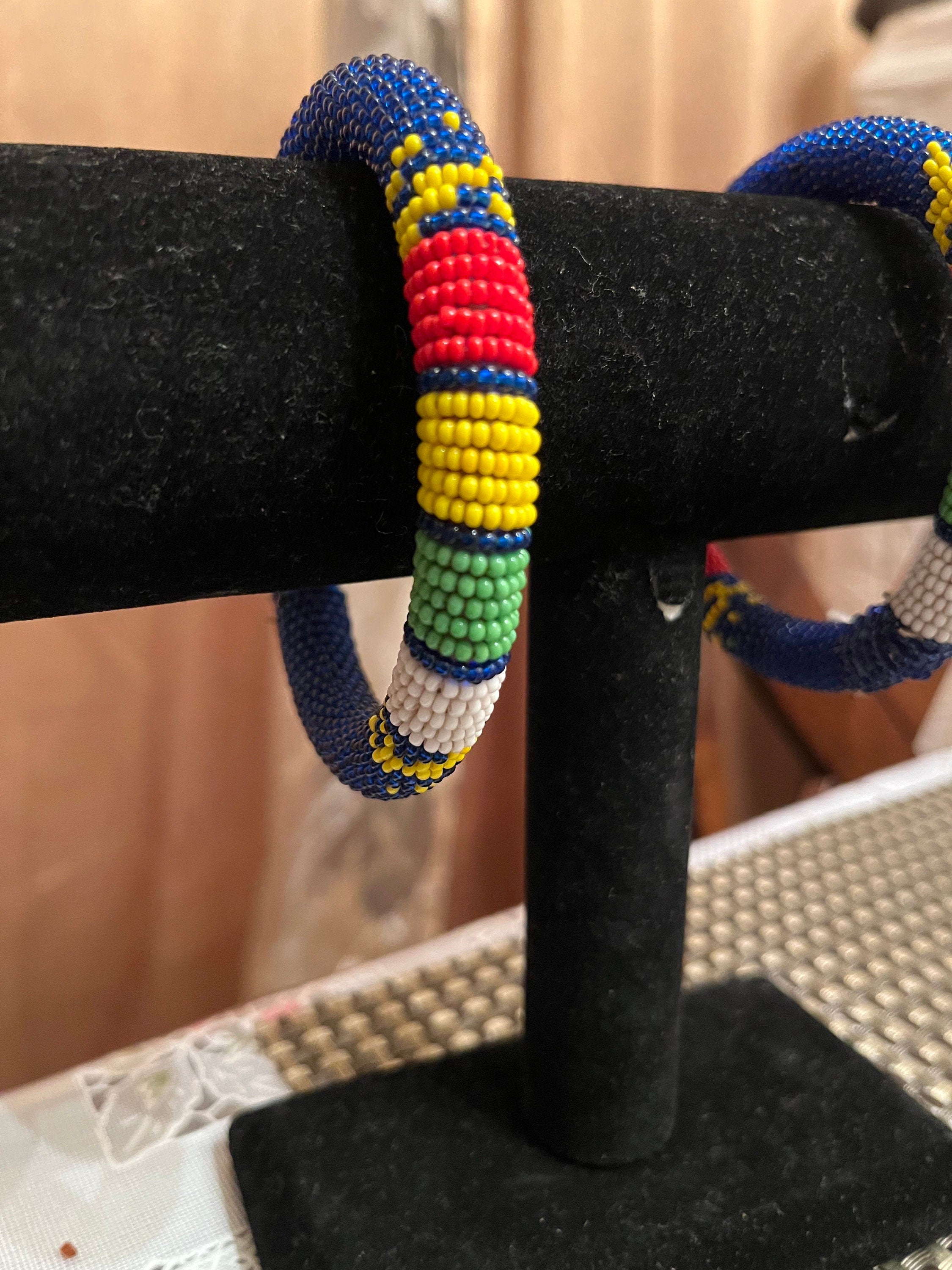 Tuareg Sturdy MULTICOLOR Beaded Bracelet made in Mali (West Africa)