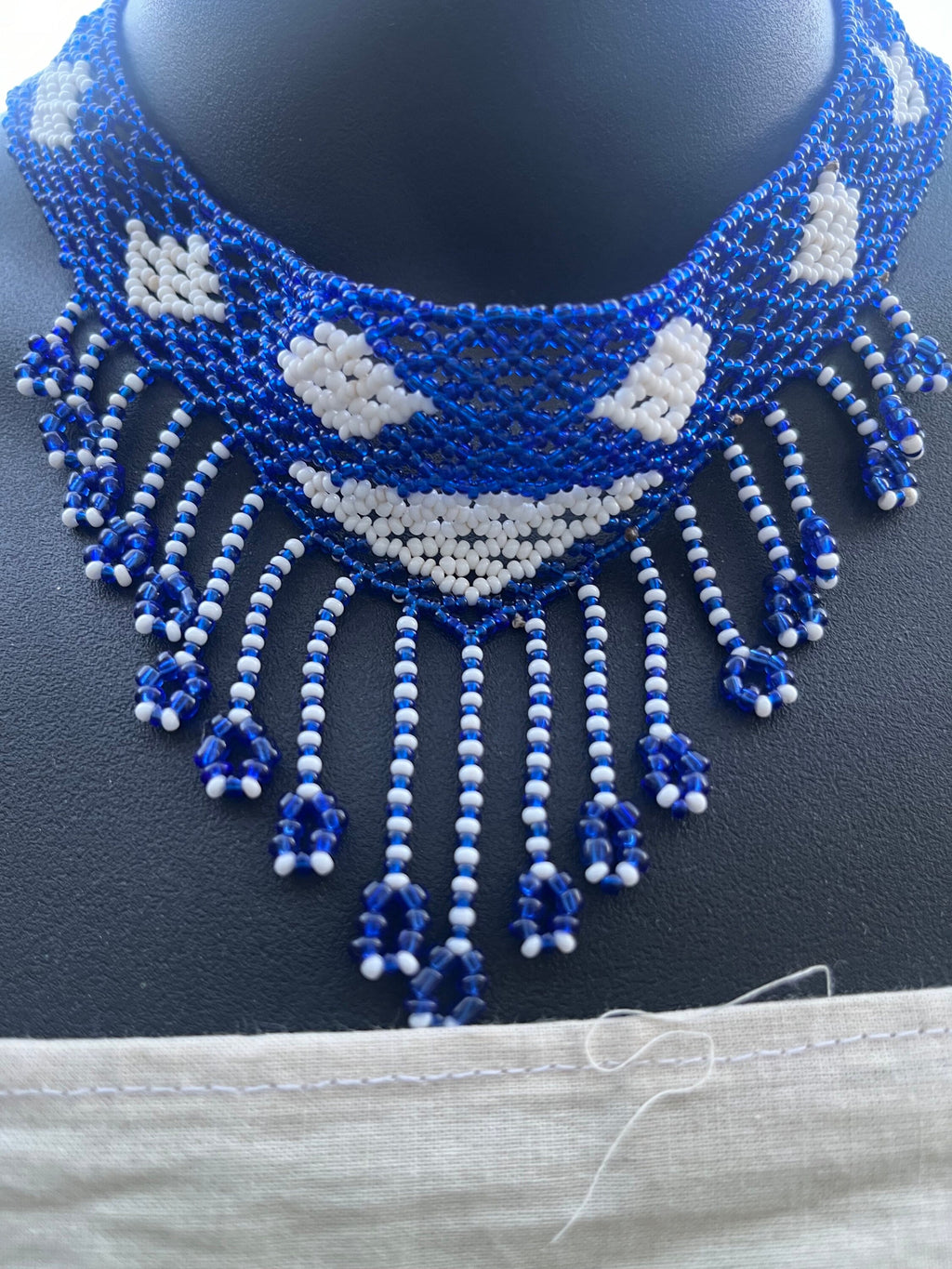 African Collar Beaded Necklace and Earring Set