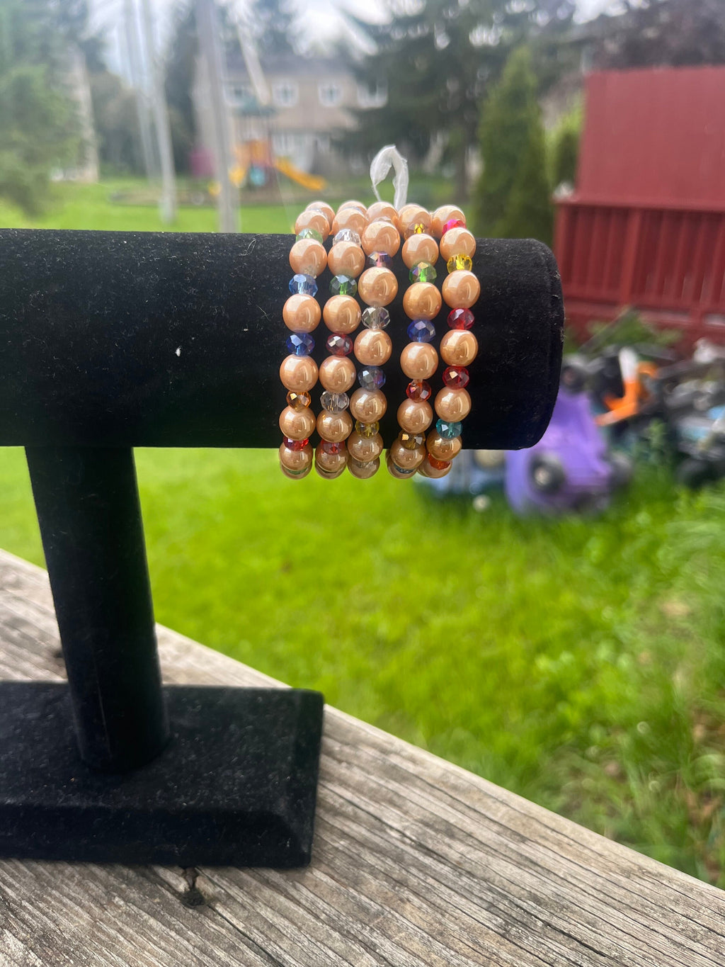 Traditional Beaded bracelets Rose Gold and Multicolor