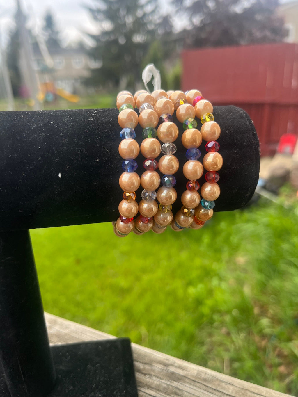 Traditional Beaded bracelets Rose Gold and Multicolor