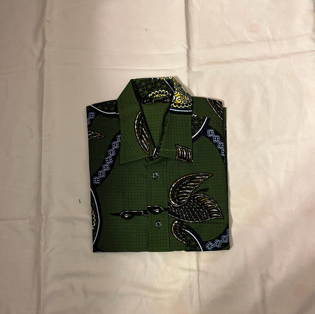 L Men’s Green and Goose Short Sleeve Cotton Polo Shirt